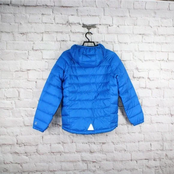 LL Bean Ultralight 650 Deep Sapphire Nylon Down Hooded Winter Jacket L14-16 - Picture 8 of 9